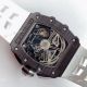 KV Factory V2 Upgraded Carbon Richard Mille Skeleton RM011 White Rubber Band Replica Watches  (6)_th.jpg